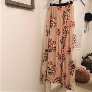 Floral Full length embroidered skirt